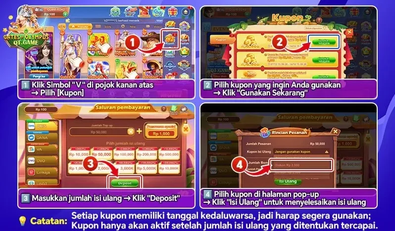 Penggunaan Kupon Isi Ulang (Deposit Coupon Guide)